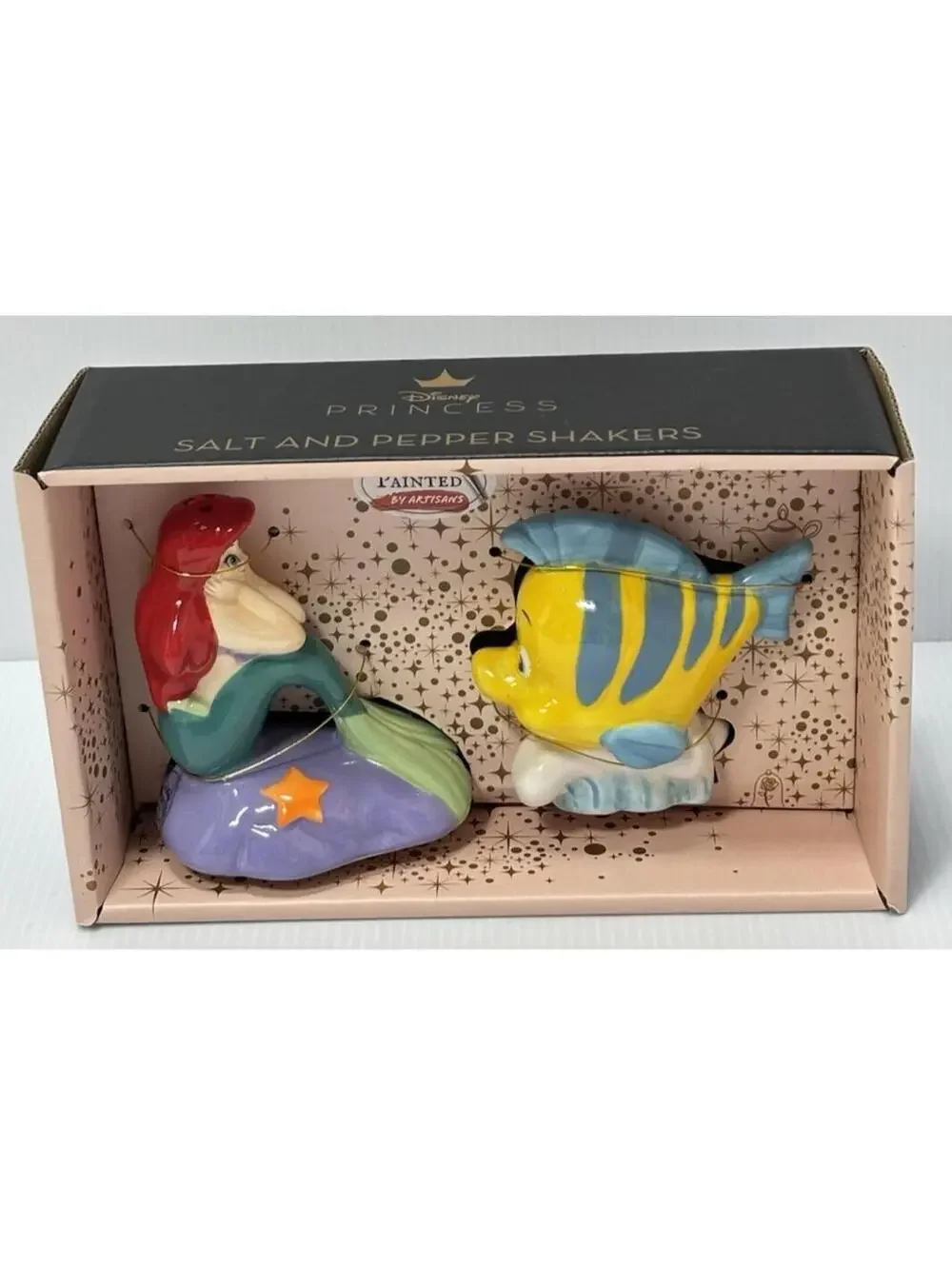 Little Mermaid Salt & Pepper Shakers, New, Disney Princess, Ariel & Flounder NEW